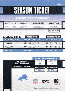 2001 Playoff Contenders #28 James Stewart Back