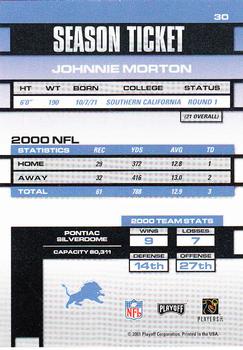 2001 Playoff Contenders #30 Johnnie Morton Back