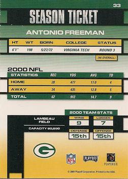 2001 Playoff Contenders #33 Antonio Freeman Back