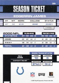 2001 Playoff Contenders #35 Edgerrin James Back