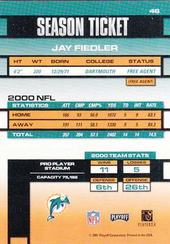 2001 Playoff Contenders #46 Jay Fiedler Back
