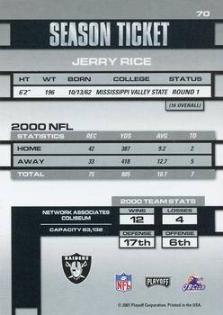 2001 Playoff Contenders #70 Jerry Rice Back
