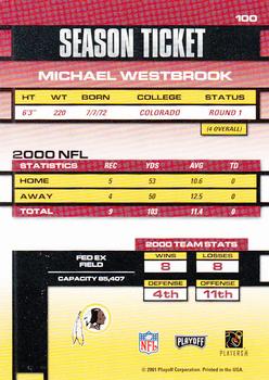 2001 Playoff Contenders #100 Michael Westbrook Back