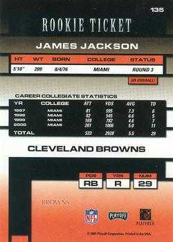 2001 Playoff Contenders #135 James Jackson Back