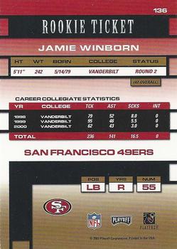 2001 Playoff Contenders #136 Jamie Winborn Back