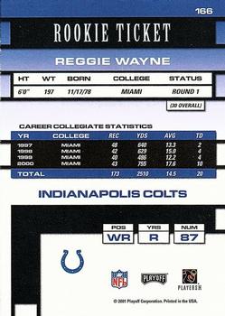 2001 Playoff Contenders #166 Reggie Wayne Back