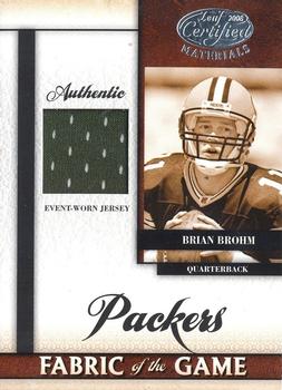 2008 Leaf Certified Materials - Rookie Fabric of the Game #RFOG-25 Brian Brohm Front