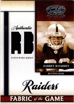 2008 Leaf Certified Materials - Rookie Fabric of the Game Position #RFOG-24 Darren McFadden Front