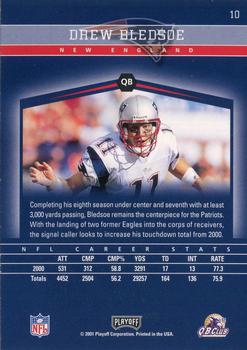 2001 Playoff Honors #10 Drew Bledsoe Back