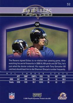 2001 Playoff Honors #32 Elvis Grbac Back
