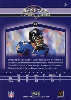 2001 Playoff Honors #34 Ray Lewis Back