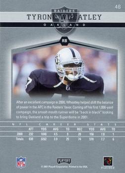 2001 Playoff Honors #46 Tyrone Wheatley Back