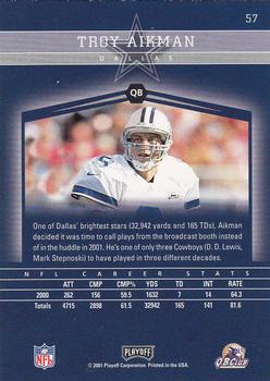 2001 Playoff Honors #57 Troy Aikman Back