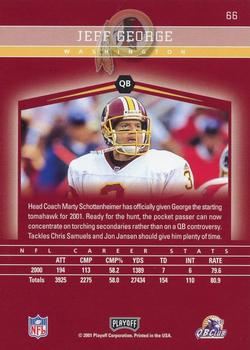 2001 Playoff Honors #66 Jeff George Back