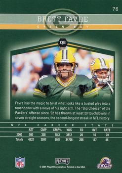 2001 Playoff Honors #76 Brett Favre Back