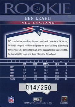 2001 Playoff Honors #105 Ben Leard Back