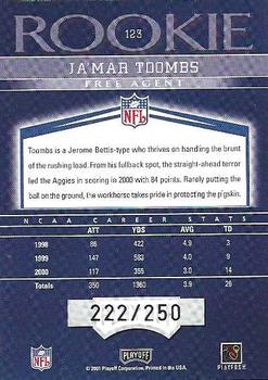 2001 Playoff Honors #123 Ja'Mar Toombs Back
