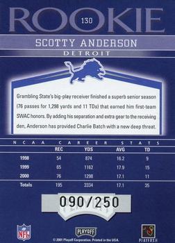 2001 Playoff Honors #130 Scotty Anderson Back