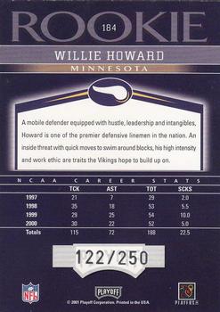 2001 Playoff Honors #184 Willie Howard Back