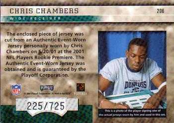 2001 Playoff Honors #206 Chris Chambers Back