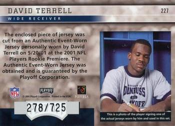 2001 Playoff Honors #227 David Terrell Back