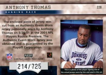 2001 Playoff Honors #228 Anthony Thomas Back
