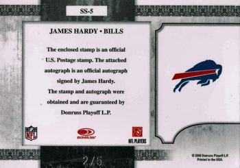 2008 Leaf Certified Materials - Souvenir Stamps Autographs USA Flag #SS-5 James Hardy Back