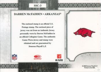 2008 Leaf Certified Materials - Souvenir Stamps College Material 1969 Stamp #SSC-3 Darren McFadden Back