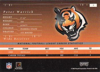 2001 Playoff Preferred #7 Peter Warrick Back