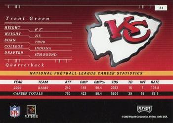 2001 Playoff Preferred #24 Trent Green Back