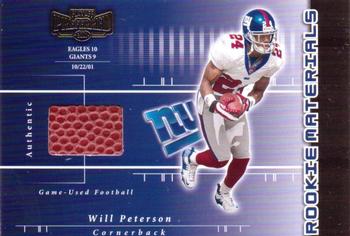 2001 Playoff Preferred #218 Will Peterson Front