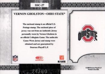 2008 Leaf Certified Materials - Souvenir Stamps College Material College Logo #SSC-27 Vernon Gholston Back