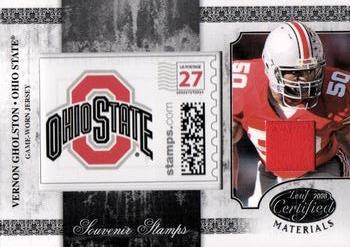 2008 Leaf Certified Materials - Souvenir Stamps College Material College Logo #SSC-27 Vernon Gholston Front