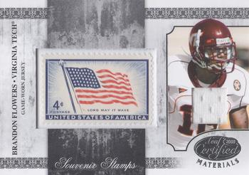 2008 Leaf Certified Materials - Souvenir Stamps College Material USA Flag #SSC-30 Brandon Flowers Front