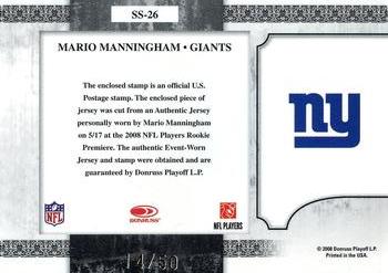 2008 Leaf Certified Materials - Souvenir Stamps Material Pro Team Logos #SS-26 Mario Manningham Back