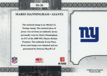 2008 Leaf Certified Materials - Souvenir Stamps Material Pro Team Logos Prime #SS-26 Mario Manningham Back