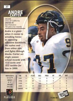 2001 Press Pass SE #37 Andre Carter Back