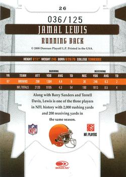 2008 Leaf Limited - Bronze Spotlight #26 Jamal Lewis Back