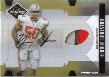 2008 Leaf Limited - College Phenoms Jersey Autographs Gold Spotlight #297 Vernon Gholston Front