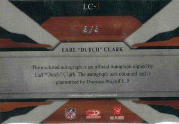 2008 Leaf Limited - Cuts Autographs #LC-3 Dutch Clark Back