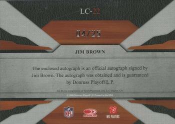 2008 Leaf Limited - Cuts Autographs #LC-22 Jim Brown Back