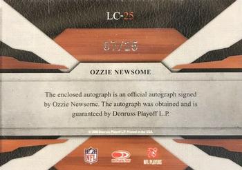 2008 Leaf Limited - Cuts Autographs #LC-25 Ozzie Newsome Back