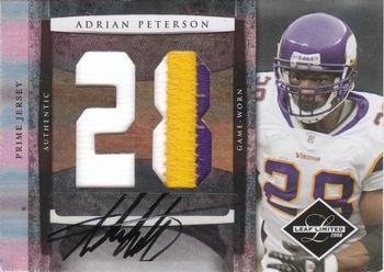 2008 Leaf Limited - Jumbo Jerseys Autographs Jersey Number Prime #4 Adrian Peterson Front