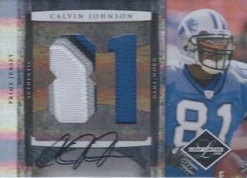2008 Leaf Limited - Jumbo Jerseys Autographs Jersey Number Prime #6 Calvin Johnson Front