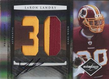 2008 Leaf Limited - Jumbo Jerseys Autographs Jersey Number Prime #11 LaRon Landry Front