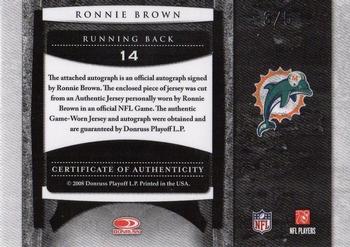 2008 Leaf Limited - Jumbo Jerseys Autographs Jersey Number Prime #14 Ronnie Brown Back
