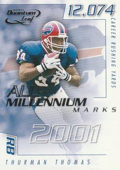 2001 Quantum Leaf - All-Millennium Marks #A MAR-9 Thurman Thomas Front