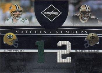 2008 Leaf Limited - Matching Numbers Jerseys #MN-7 Aaron Rodgers / Marques Colston Front