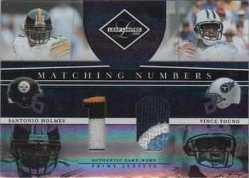 2008 Leaf Limited - Matching Numbers Jerseys Prime #MN-5 Santonio Holmes / Vince Young Front