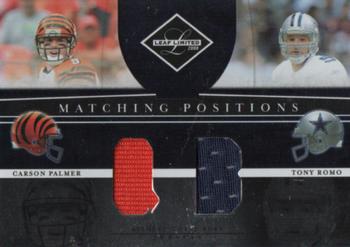 2008 Leaf Limited - Matching Positions Jerseys #MP-4 Carson Palmer / Tony Romo Front